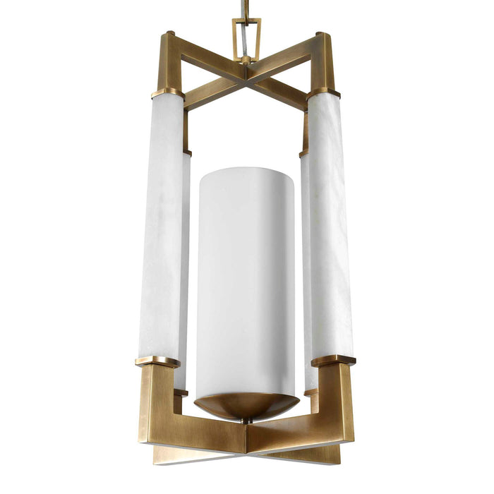 Alabaster Temple - 1 Light Pendant - Brass / White