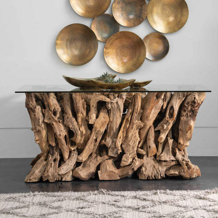 Teak Root - Console Table - Brown / Woodtone