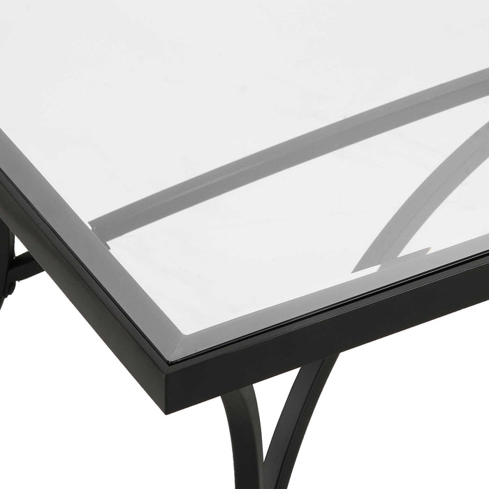 Alayna - Metal & Glass Coffee Table - Black