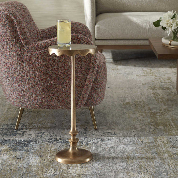 Aluminum Accent Table - Antique Brass