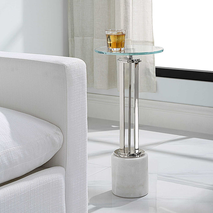 24" Accent Table - White
