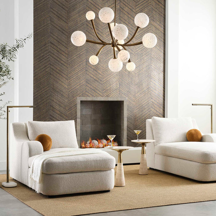 Lunar - 12 Light Pendant - Brass / White