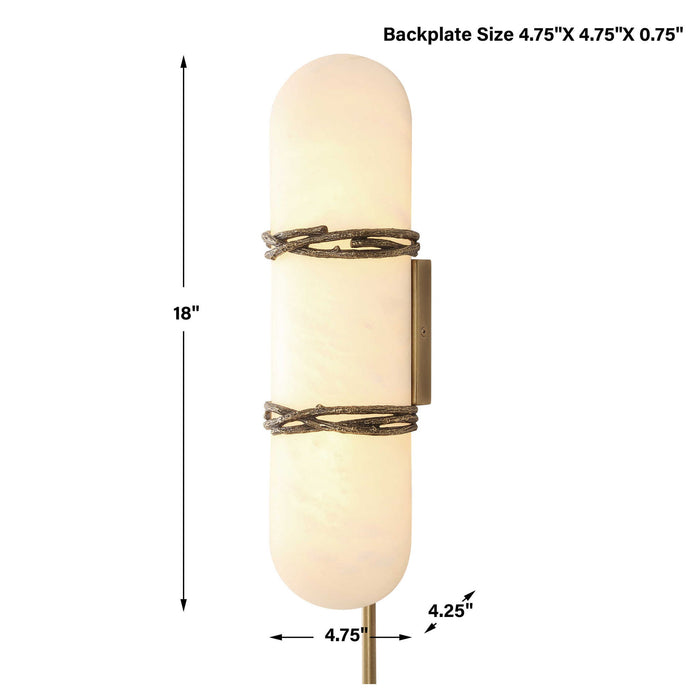 Entangled Vine - 1 Light Sconce - Brass / White