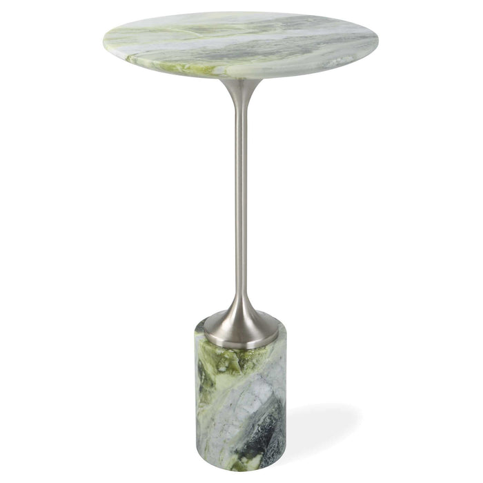 Pirouette - Accent Table - Green / Nickel / White