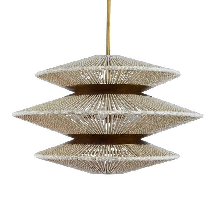 String Trio - 6 Light Pendant - Brass / White