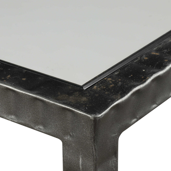 Leo - Industrial Console Table - Pearl Silver