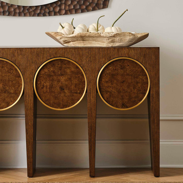 Full Circle - Console Table - Woodtone / Brass