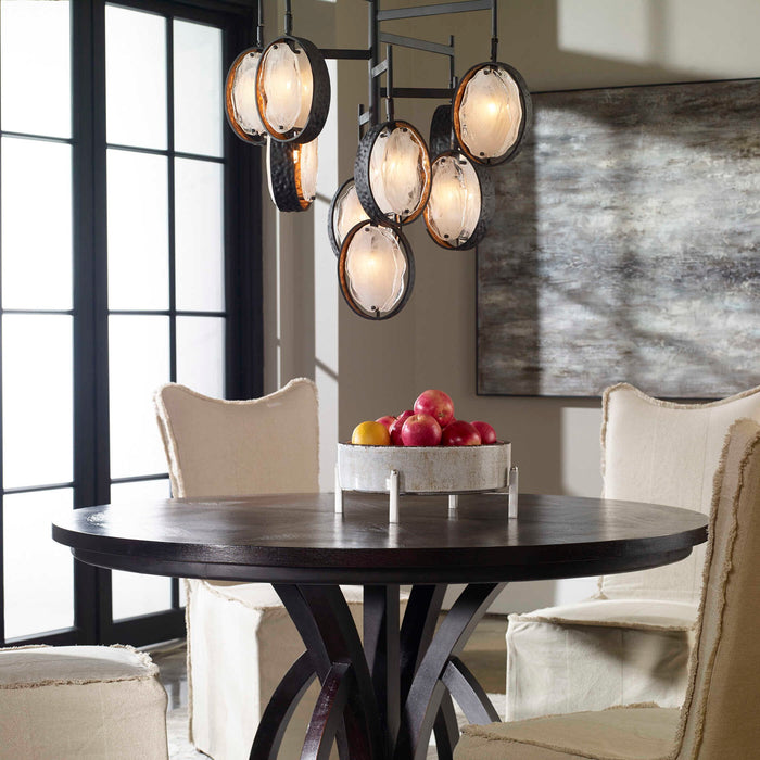 Maxin - 9 Light Chandelier - Dark Bronze