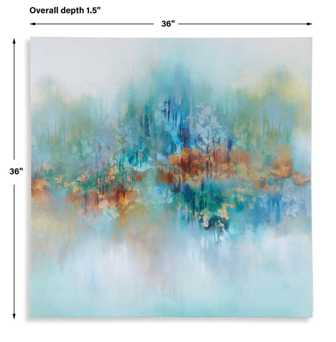 36" Frameless Giclee On Canvas - Blue