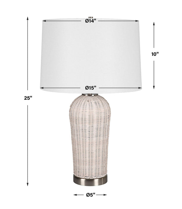Rattan Table Lamp - White