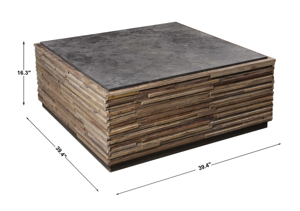 Malia - Coffee Table - Gray / Woodtone