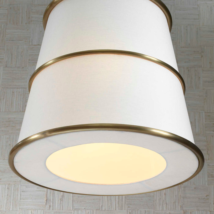 Triad - 4 Light Pendant - Brass / White