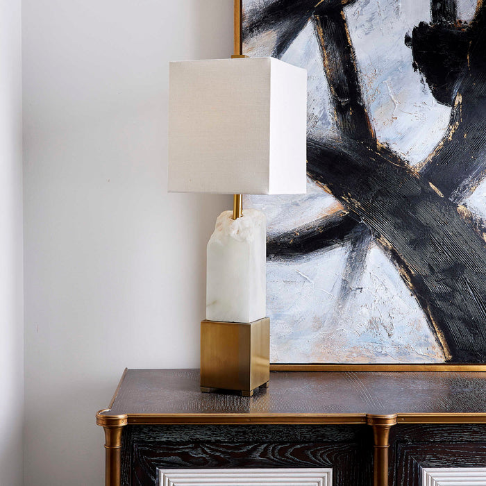 Ebena - Accent Lamp - Brass / White