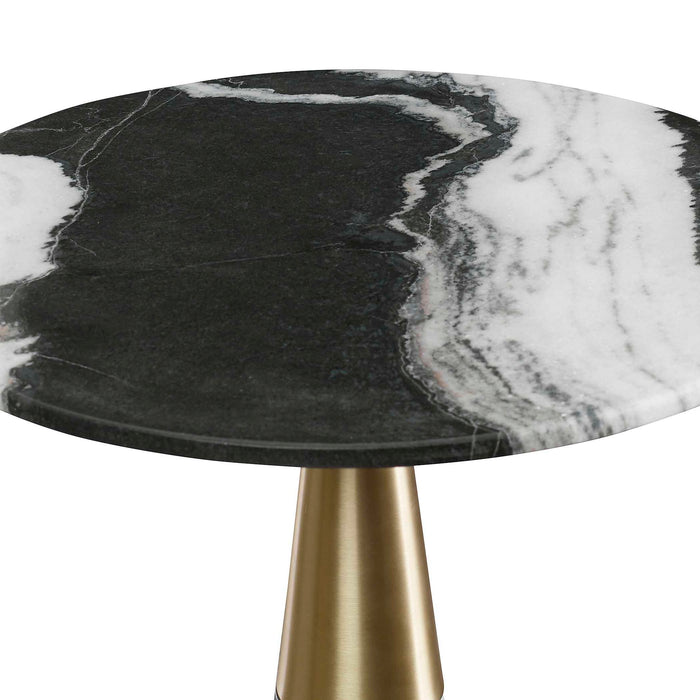 Panda - Accent Table - Black / Brass / White