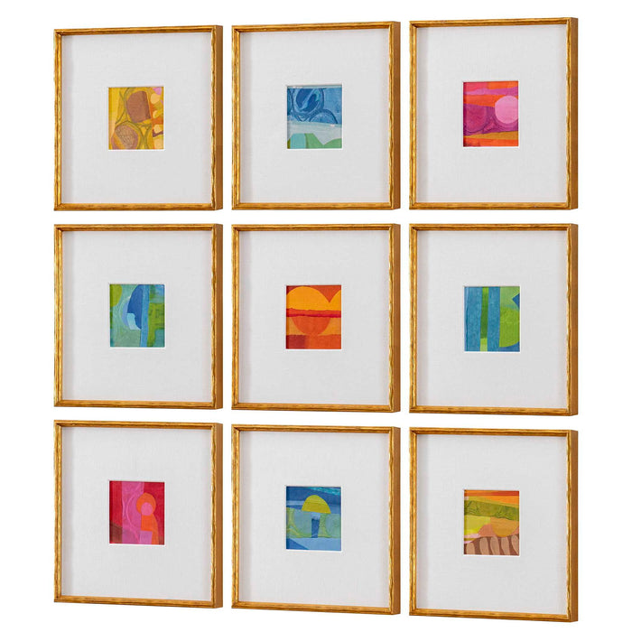 Petite Bijoux - Framed Canvases (Set of 9) - Brilliant