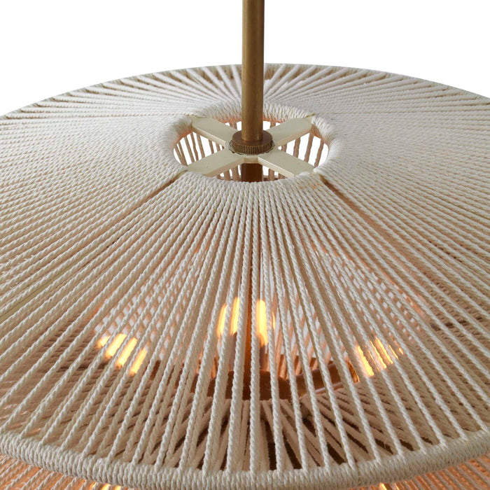 String Trio - 6 Light Pendant - Brass / White