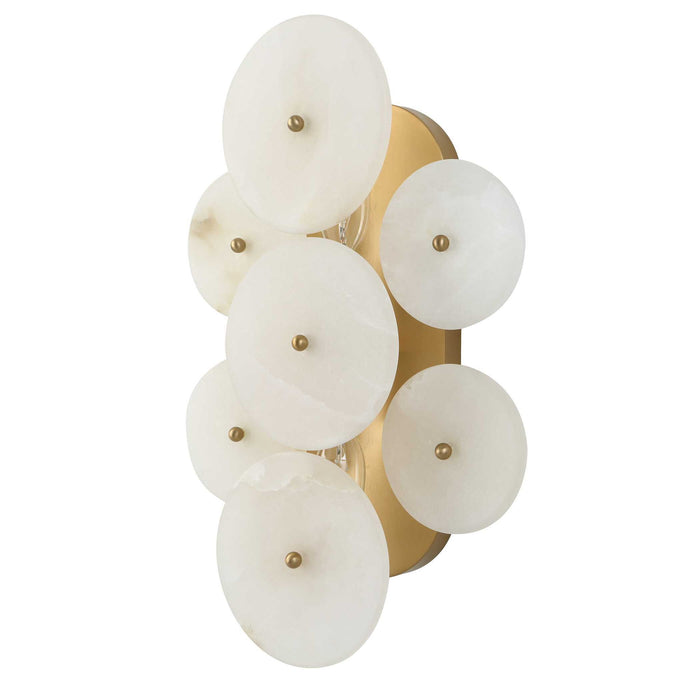 Alabaster Radiance - 2 Light Sconce - Brass