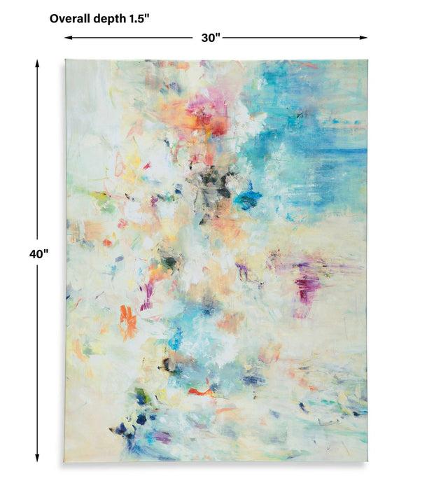 40" Frameless Giclee On Canvas - Blue