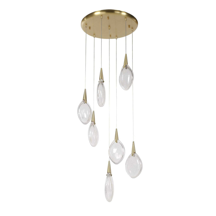 Deluge - 7 Light LED Pendant - Brass