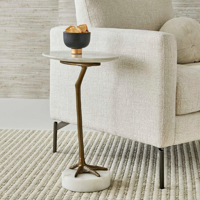 Taking A Stand - Side Table - Brass / White