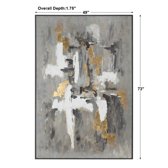 Crossover - Hand Painted Canvas - Black / Gold / Gray