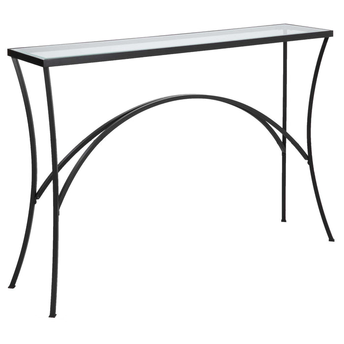 Alayna - Metal & Glass Console Table - Black