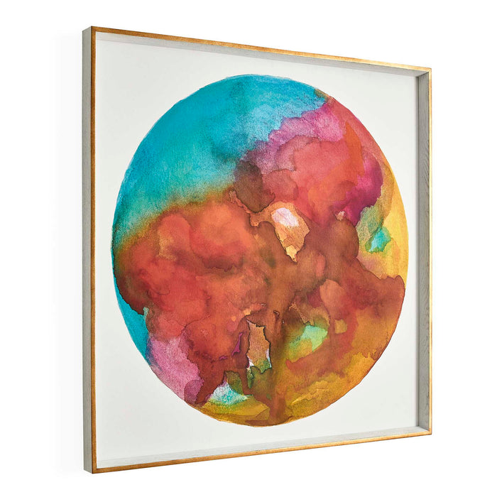 Outer World Garnet - Framed Canvas - Blue / Green / Orange