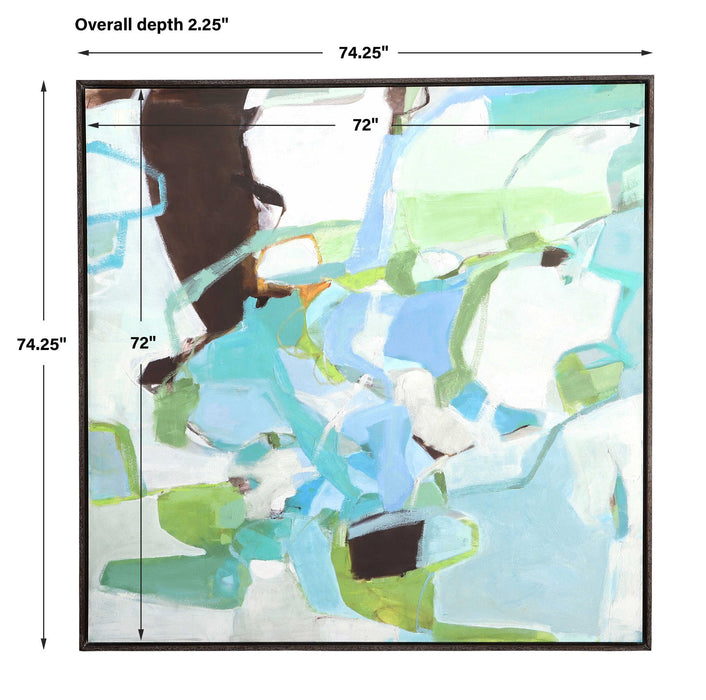 Back To You - Framed Canvas - Blue / Brown / Green