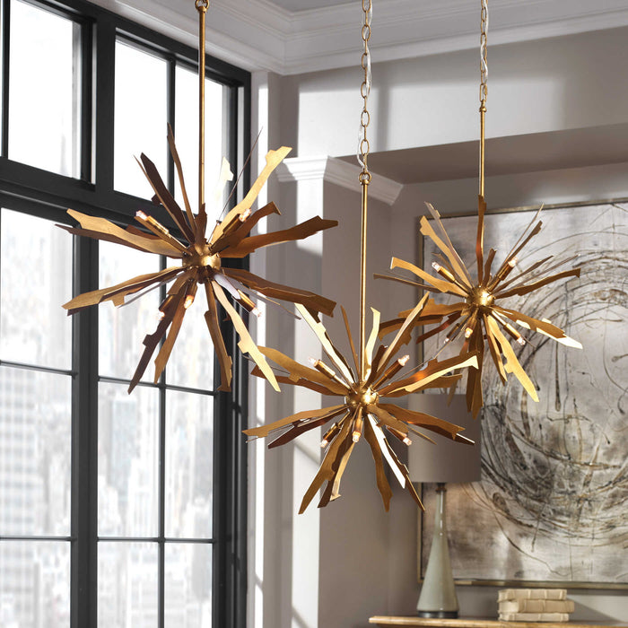 Starburst - 6 Light Pendant - Gold