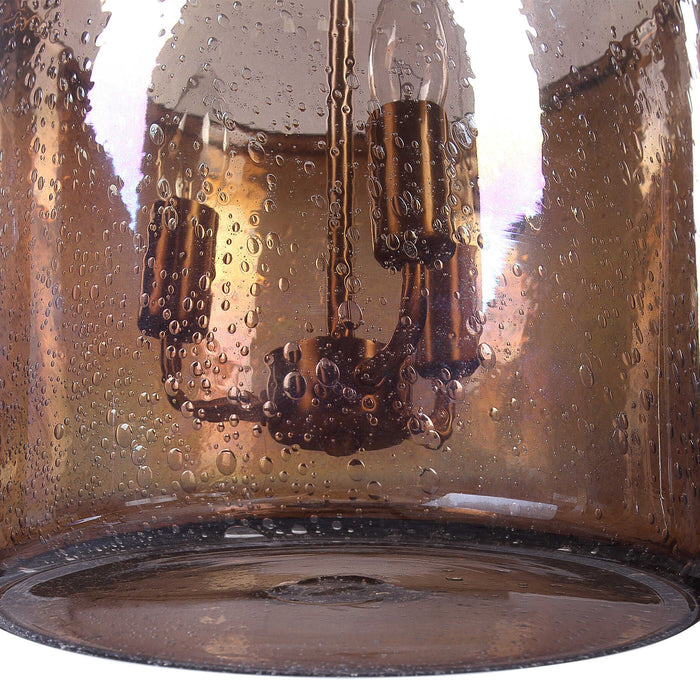 Golden Iridescent Pendant, 3 Light Pendant - Brass / Bronze / Gold