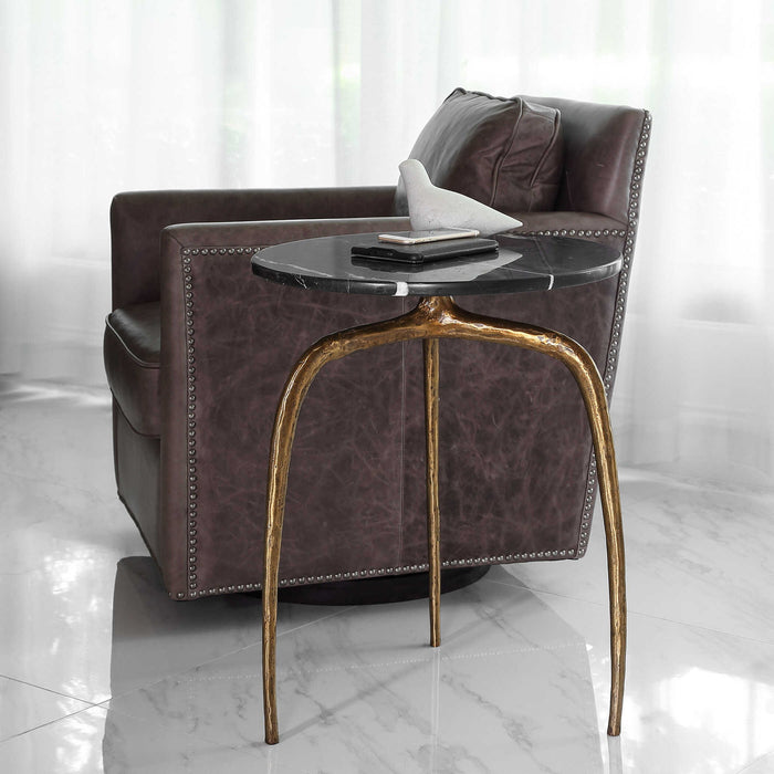 Wishbone - Side Table - Black / Gold
