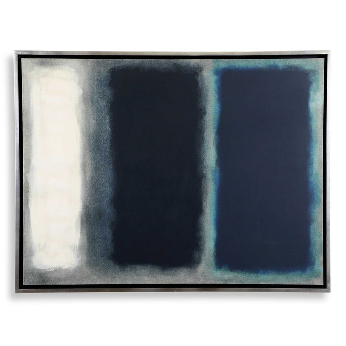 Solstice 2 - Framed Canvas - Black / Blue / Gray