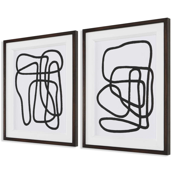 Entangle - Framed Prints (Set of 2) - Black / White