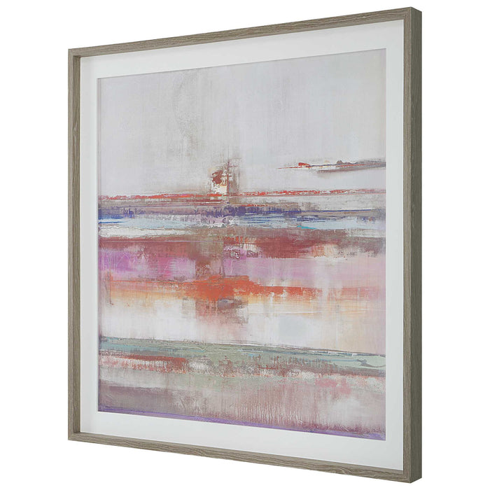 Torrent - Abstract Art Framed Print - Pink
