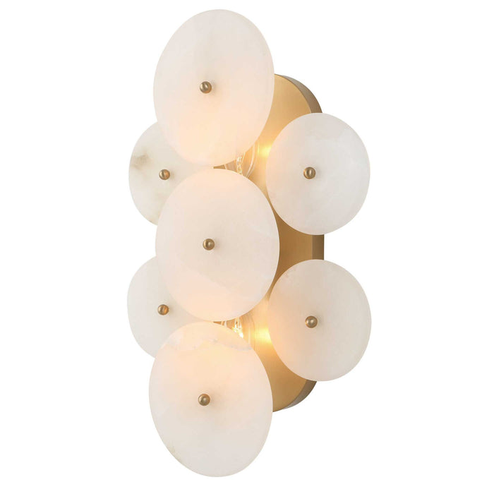 Alabaster Radiance - 2 Light Sconce - Brass