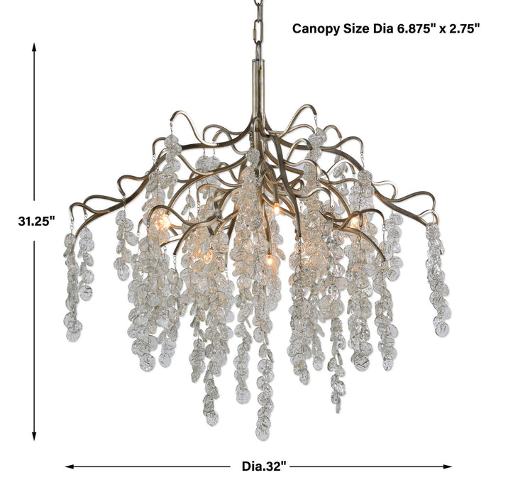 Boreas - 7 Light Chandelier - Silver / White