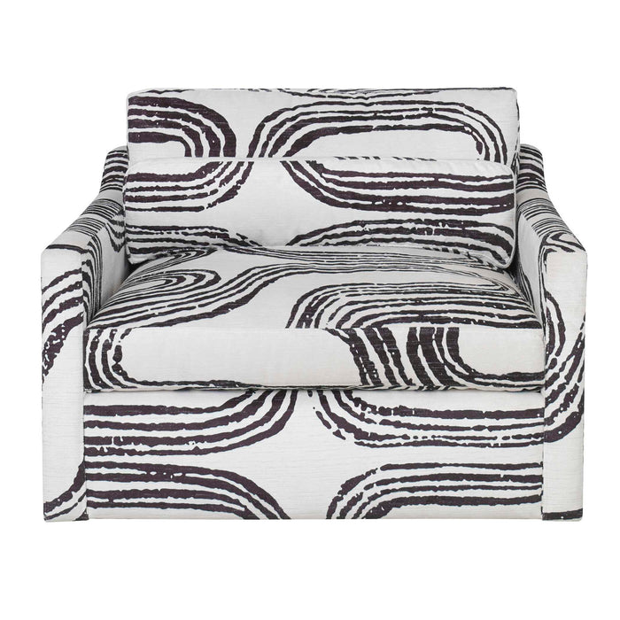 Daytona - Swivel Chair-And-A-Half - Black / White