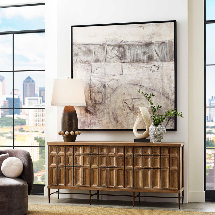 Edge Of Day - Framed Canvas - Black / Gray / White