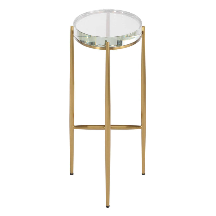 Crystal Clear - Accent Table - Brass