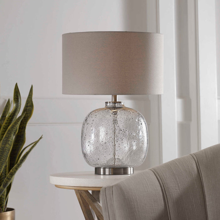 Storm - Glass Table Lamp - Pearl Silver