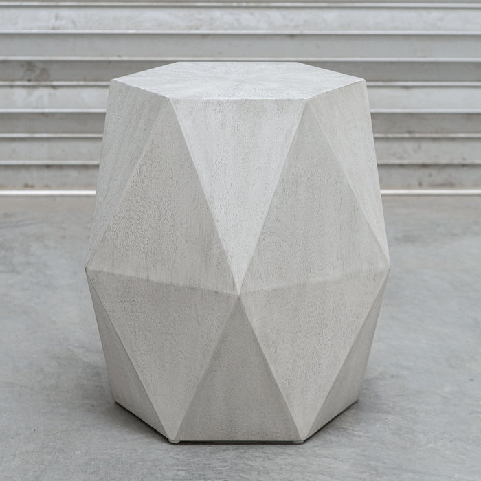 Volker - White Geometric Accent Table