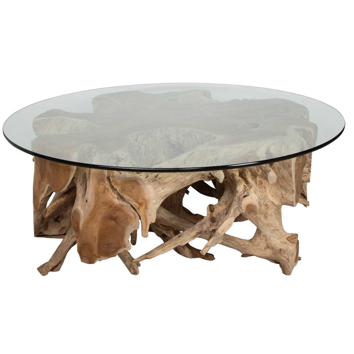 Center Root - Round Glass Coffee Table