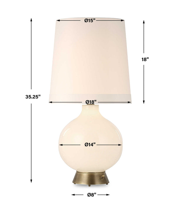 Full Moon - Table Lamp - Brass / Gold / White