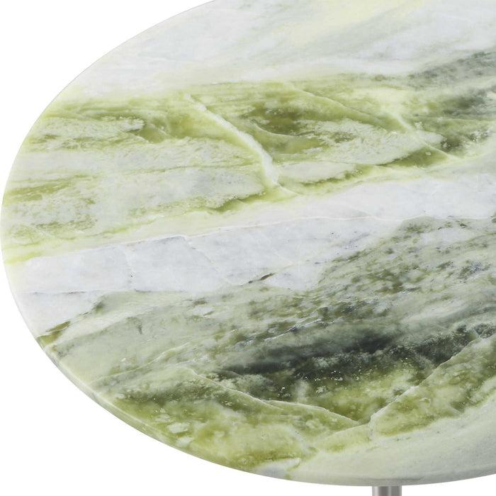 Pirouette - Accent Table - Green / Nickel / White