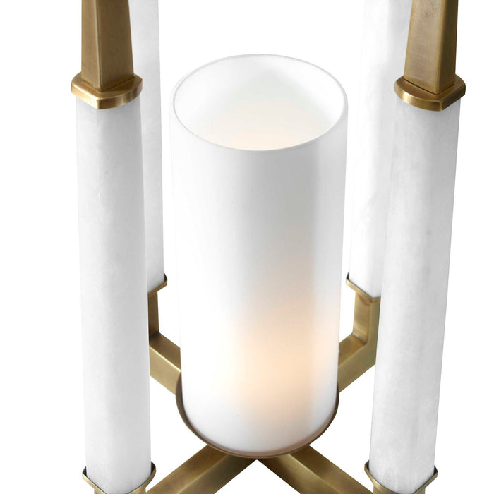 Alabaster Temple - 1 Light Pendant - Brass / White