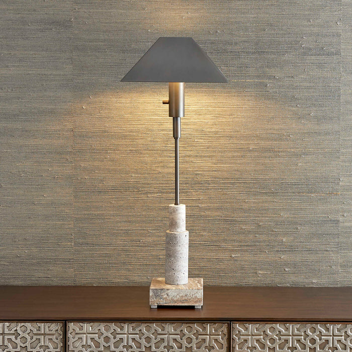 Telescope - Buffet Lamp - Gray Travertine/Bronze