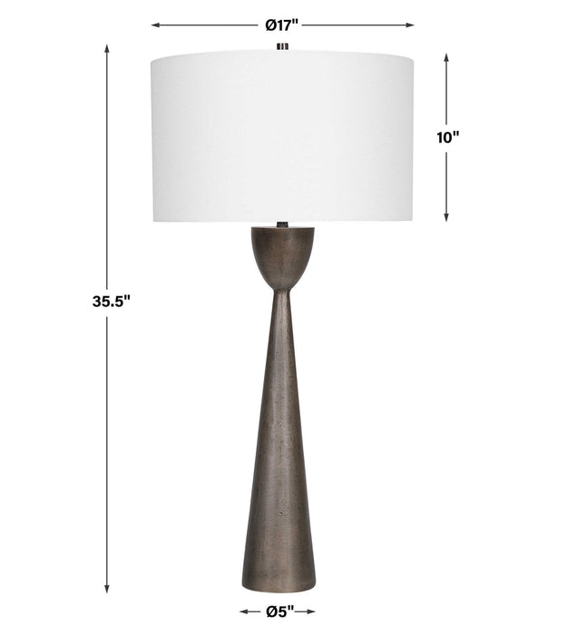 Waller - Handcrafted Cast Table Lamp - Dark Brown