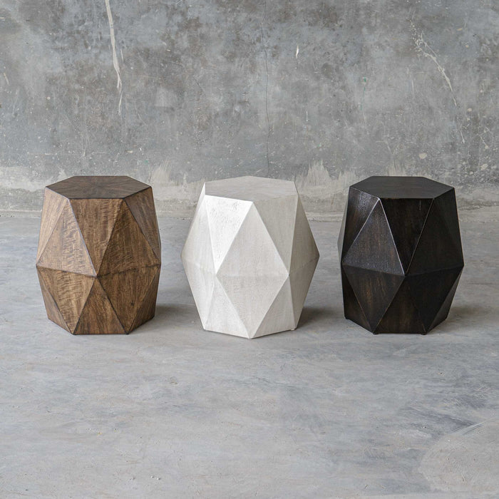 Volker - White Geometric Accent Table