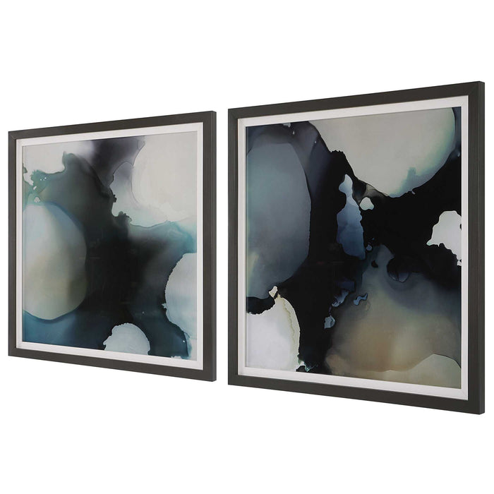 Telescopic - Abstract Framed Prints (Set of 2) - Black