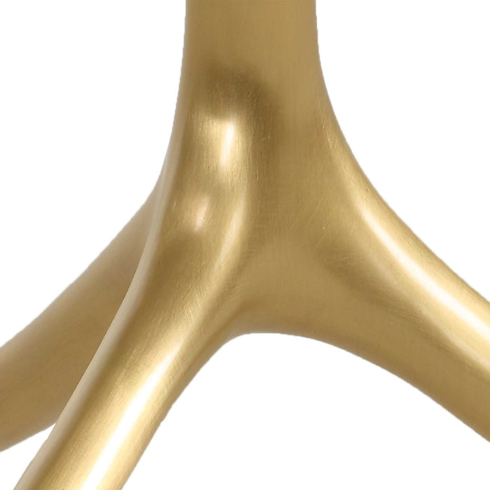 Sure Footed - Accent Table - Brass / Brown